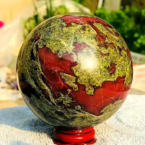 1pc, Natural Dragon Blood Stone Sphere, Home Decoration, Divination Sphere, Mineral Samples, Gifts