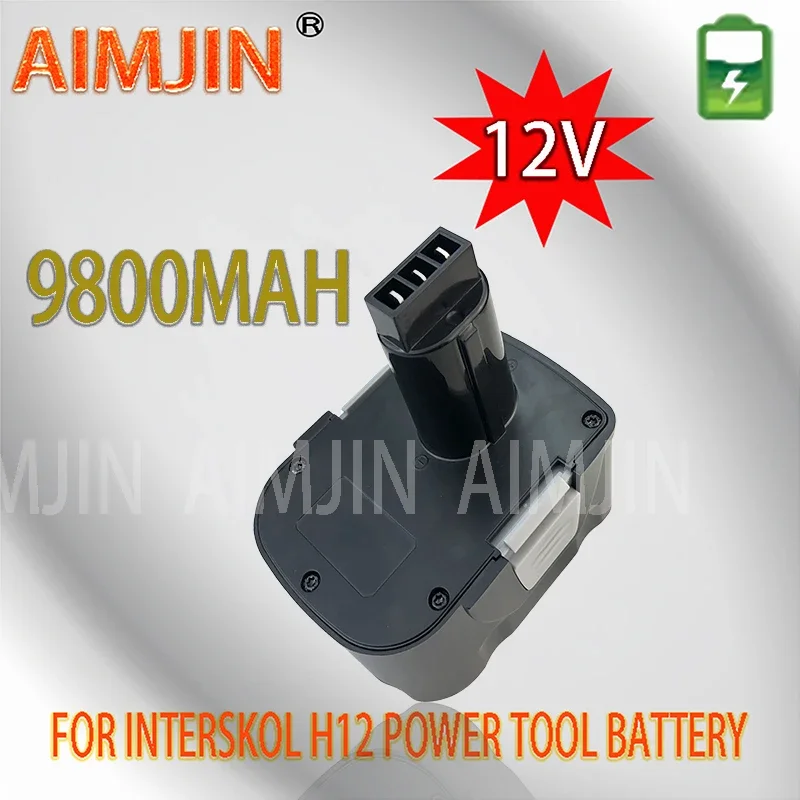 12V 9800mAh H12 Ni-CD Power Tool Battery suitable for Interskol Cordless Drill Replacement Rechargeable Battery DA-12ER-012