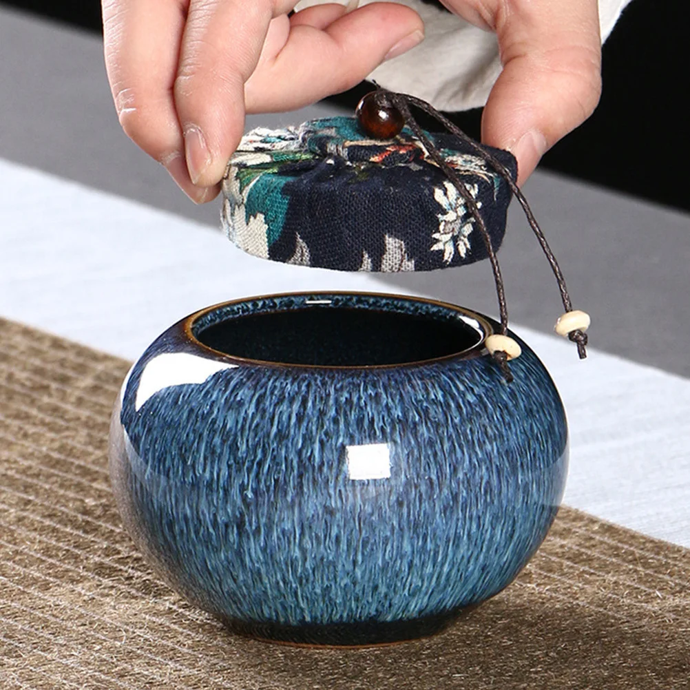 

Ceramic Tea Jar Airtight Storage Container Reusable Cover Loose Tea Holder Kitchen Canister Fresh Keeping Multi-Use
