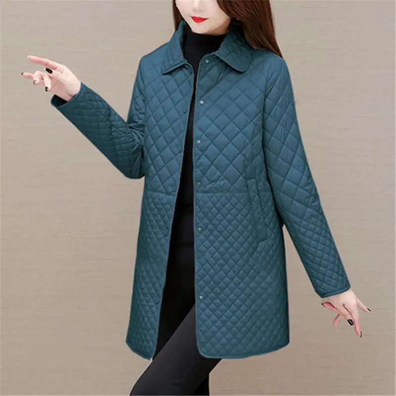 Winter Women\'s Clothing Quilted Jacket Vintage Warm Parkas Lightweight Loose Design Coats Big Size Long Sleeve Single-breasted