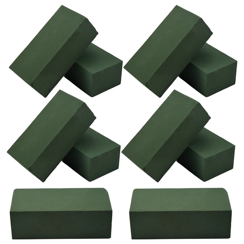 

A25F-10Pcs Floral Foam Blocks, Flower Holder Flower Green Bricks Applied Dry Or Wet For Artificial Flowers