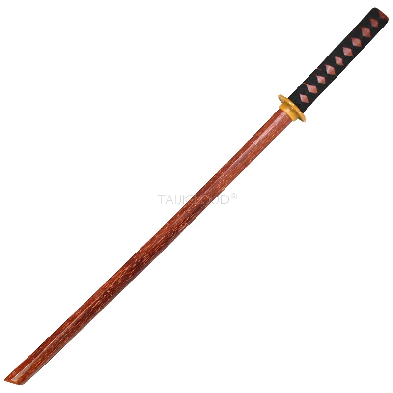 Solid Wood Iaido Bokken, Japanese Katana Training Sword with Saya (Scabbard) for Kendo Practice, Blunt & Unsharpened