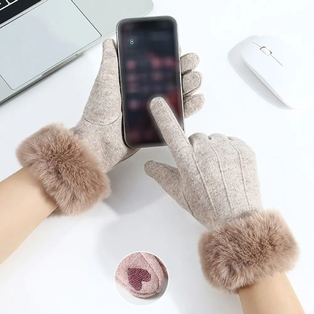 Durable Windproof Touch Screen Gloves Thick Full Finger Warm Mitts Wear-resistant Cycling Gloves