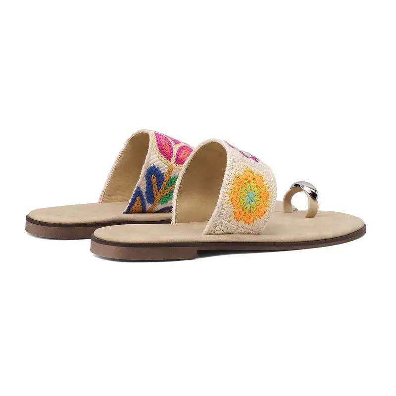 

ORCHA LISA, модные новые женские сандалии 2025 года, с застежкой на носок, на плоской подошве с цветочным узором, разноцветные, мягкие, большие размеры 41–43, на открытом воздухе, на каждый день, осень