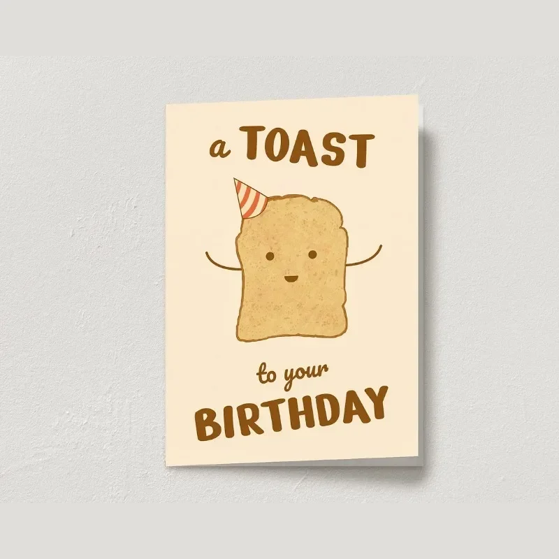 Humorous Funny Toast Birthday Cards Anniversary Celebration To Friends Blessing Sheet Message Greeting Card Set With Envelope