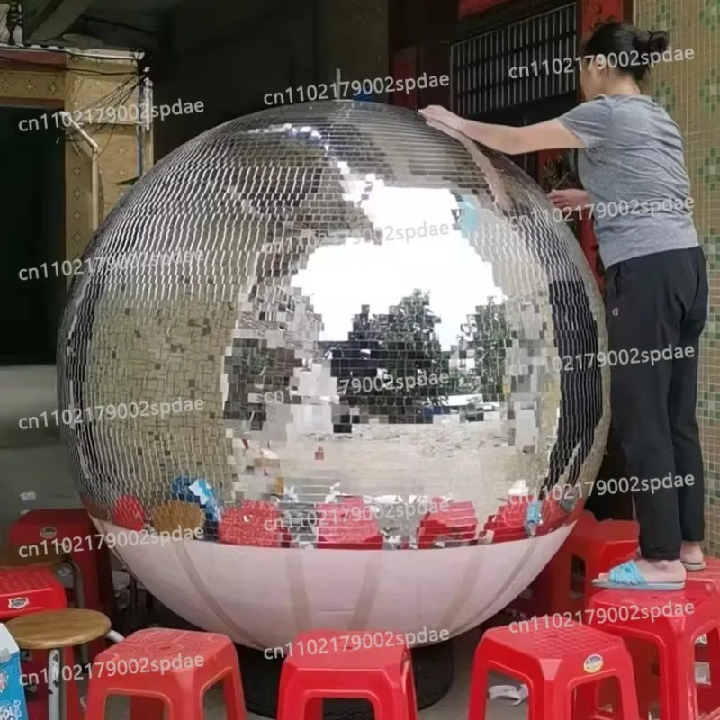 Silver Glass Mirror Disco Ball For Wedding Party Event Stage Decor