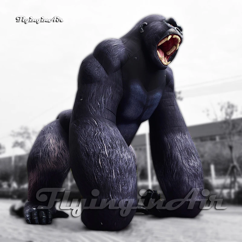 Giant Inflatable King Kong Animal Model Strong Black Air Blow Up Gorilla Balloon For Carnival Stage Decoration