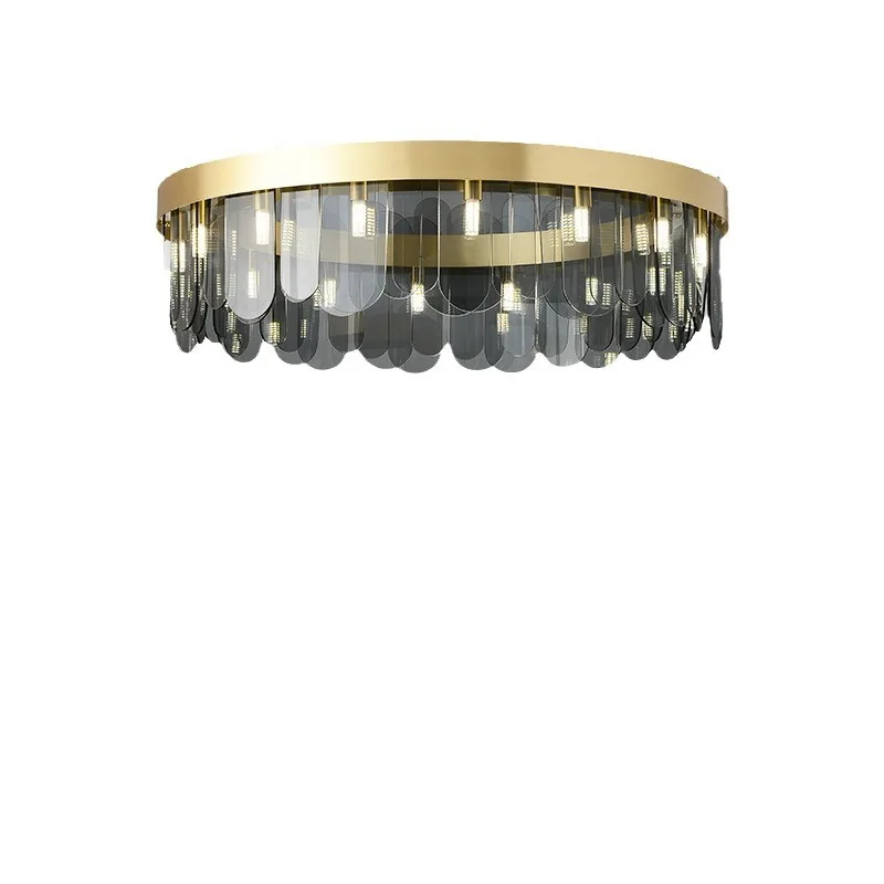 

Living room chandelier, French light luxury crystal glass, postmodern simplicity, creamy dining room bedroom lamps