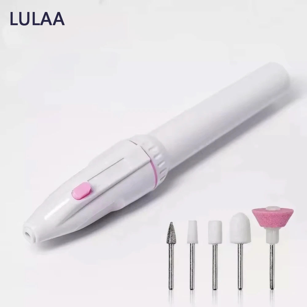 LULAA Nail Polisher MINI Electric Nail Drill Kit Manicure Pedicure Grinding Polishing Sanding File Pen Tools Machine Gift Friend