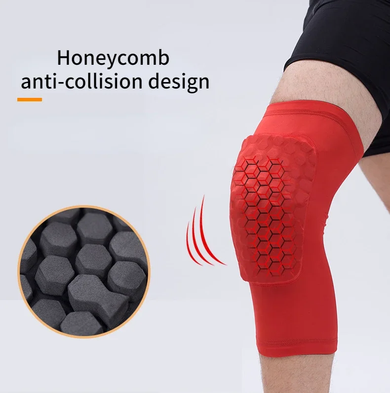 1PC Honeycomb Knee Pads Basketball Sport Kneepad Volleyball Knee Protector Brace Support Football Compression Leg Sleeves