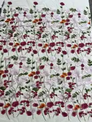 Popular,Multi-color Thread embroidery, French Tulle Net,African Embroidered Lace Fabric ,Evening Dresses,Party ,Weddings