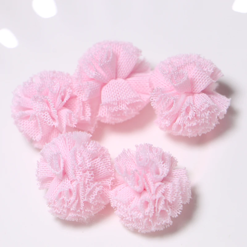 20mm pizzo garza pompon fiori elastici pompon palla maglia ciondolo per fermaglio per capelli artigianato fai da te indumento Decor accessori per