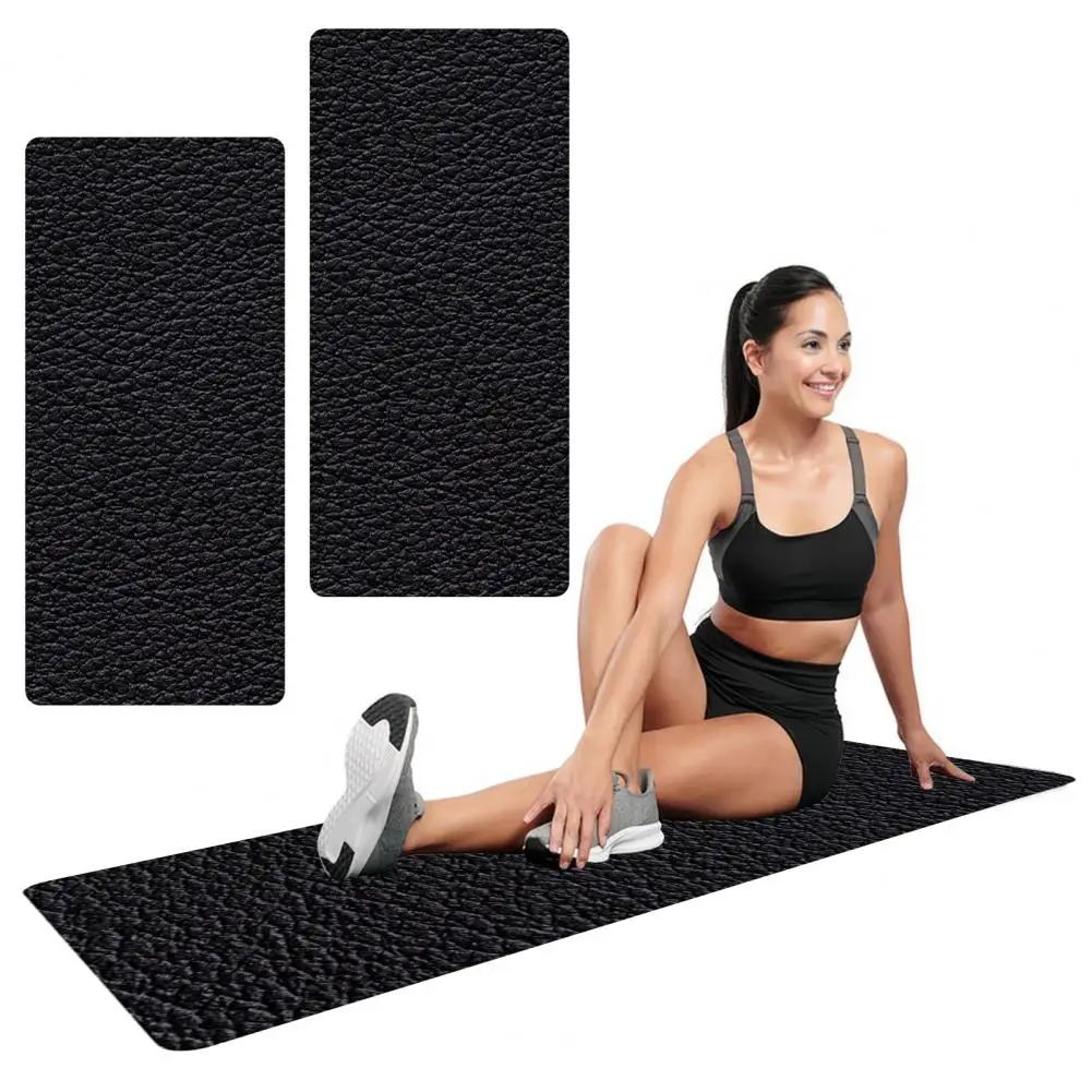 2Pcs Faux Leather Exercise Bike Mat Hardwood Floor Carpet Protector Non-slip Spin Bikes Treadmills Shock Absorbing Pad