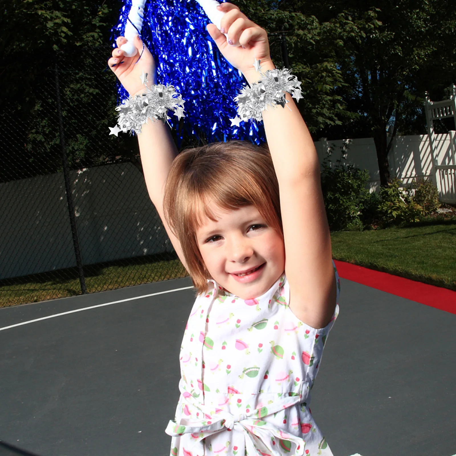 

10pcs Dance Wrist Pom Poms Bright Reusable Cheerleader Props For Sports Party Fan Support Sports