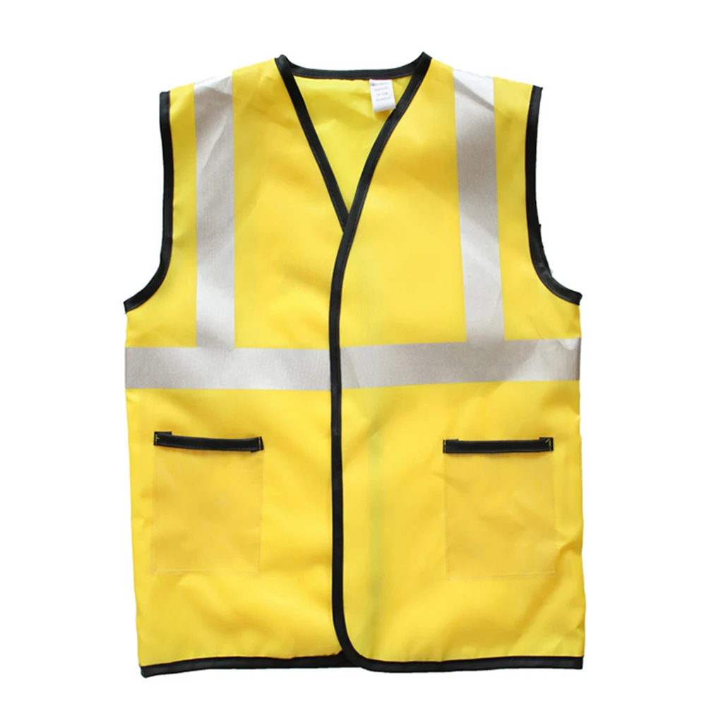 Kids Construction Worker Costume 5 Piece Play Set Yellow Reflective Vest With Tools For Boys Halloween Dress Up 3-7Y