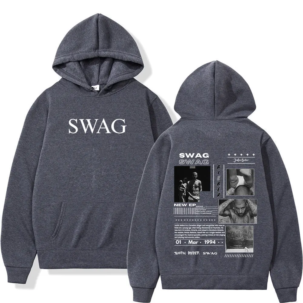 جاستن بيبر SWAG 2025 ألبوم جديد هوديس الرجال النساء الملابس موضة الهيب هوب قمصان سويت شيرت بقلنسوة عادية كم طويل البلوفرات