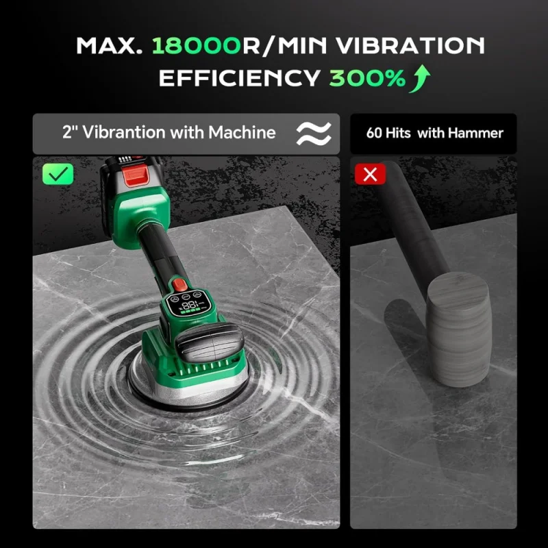 18000r/Min Handheld Tile Installation Leveling Machine, Tile Vibration Tool w/ 145mm Suction Cup & 330.69LB Adsorption