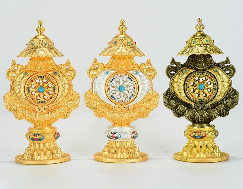 c13- eight auspicious collection gilt silver eight treasures ornament bead inlaid home desktop ornament