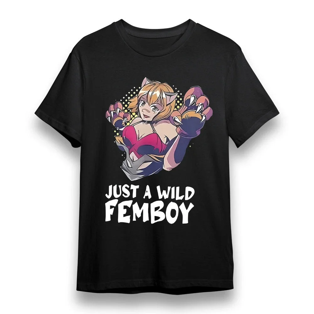 

A Wild Femboy Графический принт Лето Осень Зима Хлопковые мужские и женские футболки с короткими рукавами Роскошный бренд для занятий спортом на открытом воздухе