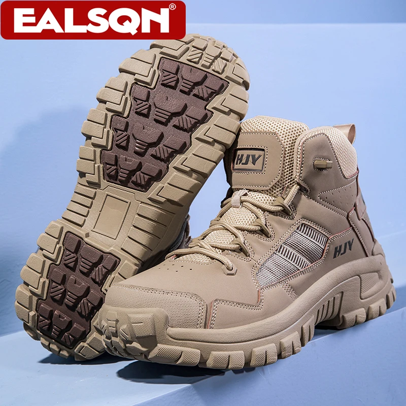 

New Men's Big Size 39-46 Tactical Combat Boots Outdoor Non-Slip Hiking Shoes Wear-resistant Trekking Ankle Boots