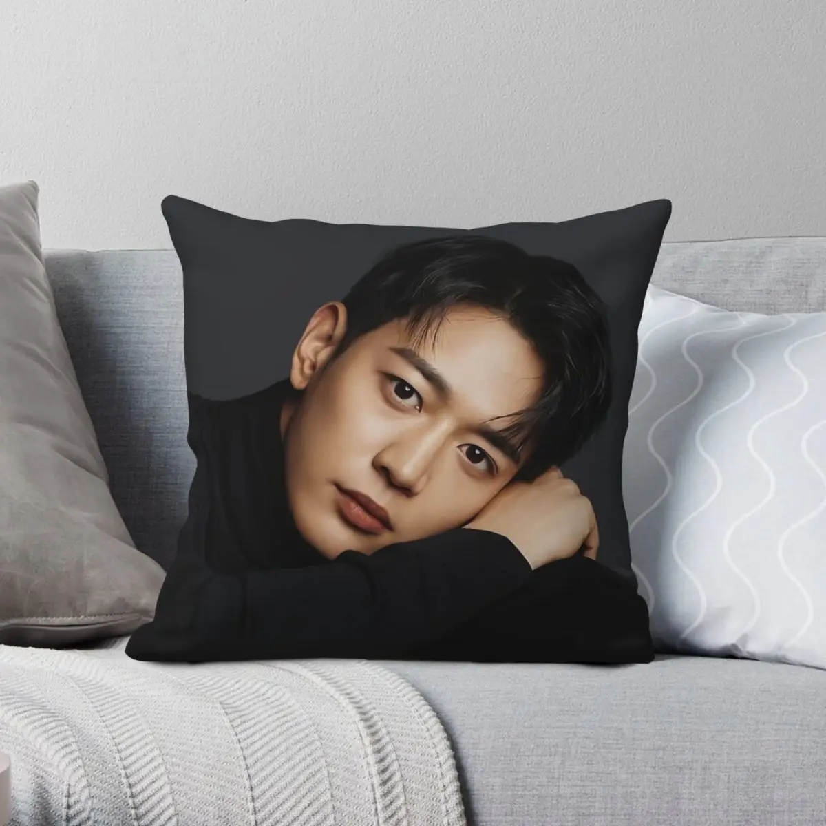 Choi Min-ho Shinee Square Pillowcase Polyester Linen Velvet Printed Zip Decorative Throw Pillow Case Home Cushion Cover