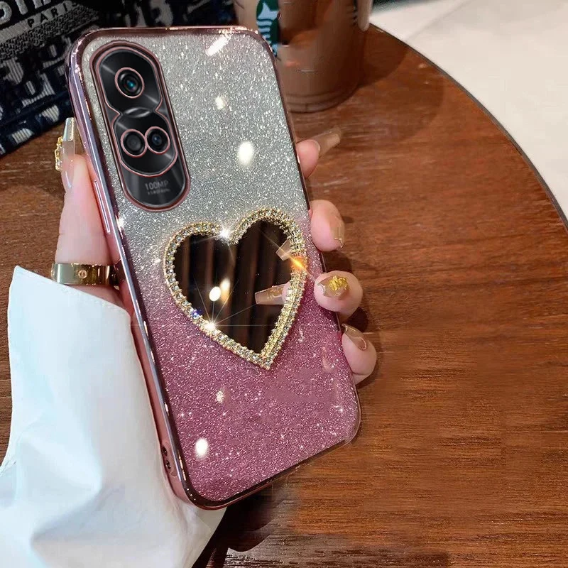 Luxury Glitter Diamond Mirror Phone Case For Honor 200Lite 100 90 90Lite 80 70 Y9S Y7A 9X X7 X7A X8 X8A X8B X9A X9B X9 Cover