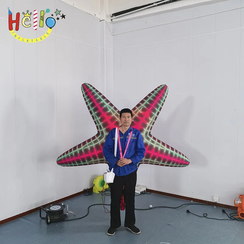LED Lighted Inflatable Starfish Model Custom Sea Animal Balloon for Parade Stage Performance