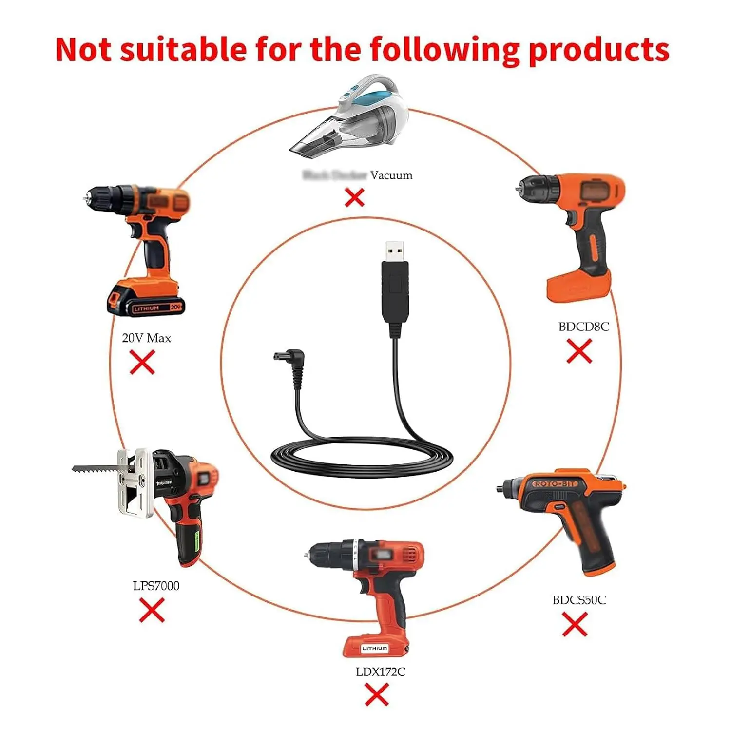 6.5FT 9V Charger Cord Compatible with Black and Decker Cordless Screwdriver LI3100