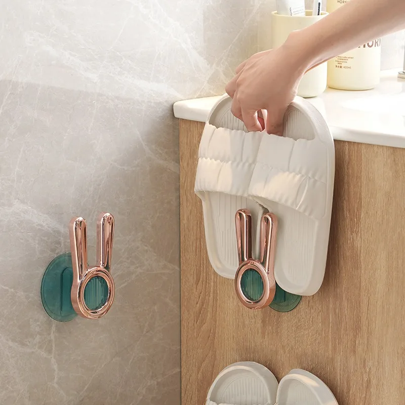 Bathroom slipper rack No punching, bathroom wall-mounted, wall-mounted, shoe storage rack, drain storage hook rack