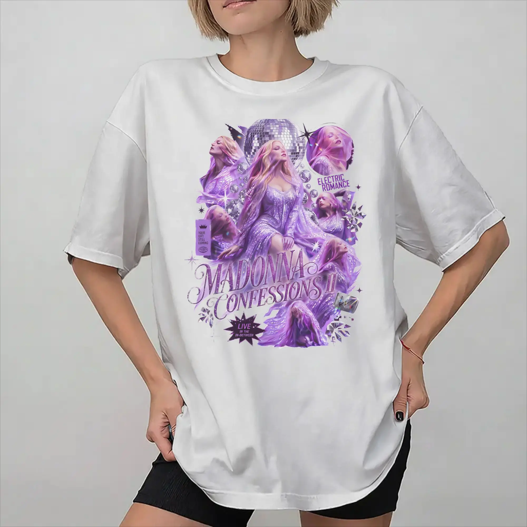 Madonnas CONFESSIONS II Tour 2026  Tee Shirt for Men Women Graphic Printed T Shirts  Cotton Clothing