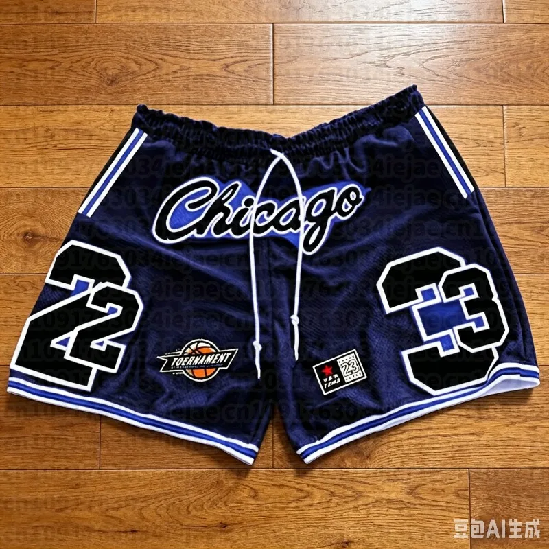 Summer Chicago No.23 Graphic Print Basketball Shorts Men's Casual Quick-dry Beach Shorts Comfy Relaxed-Fit Flexible Shorts
