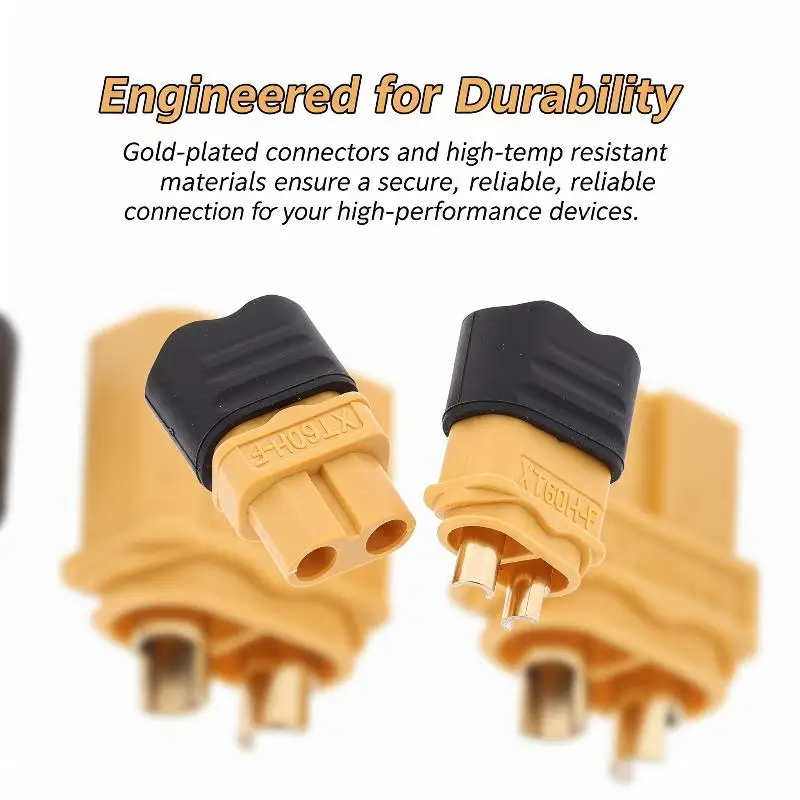 Power Connector XT60H Male Female Adapters with Sheath Fast Easy RC Installation