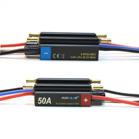 FlyColor 30A 50A 70A 90A 120A RC BOAT ESC Waterproof 2-6S Lipo Brushless Speed Controller with Program Card for RC Boat Motor