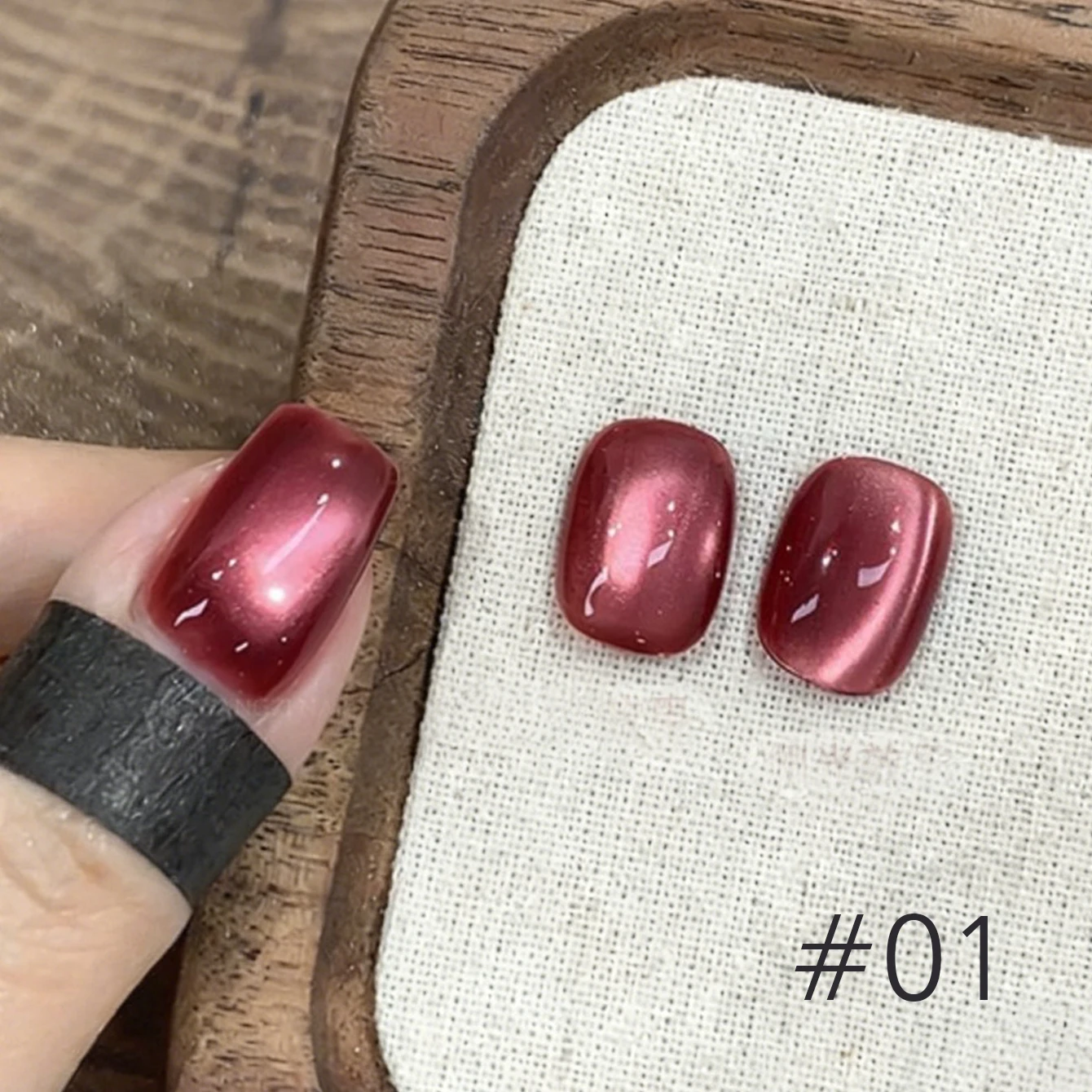 MN 1 Uds 10ML llegada de invierno Osmo vino rojo imán ojo de gato Gel esmalte de uñas cuenta de vidrio ojo de gato pegamento de uñas Navidad uñas rojas
