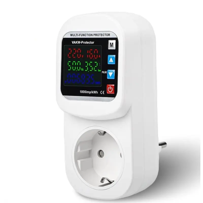 

Adjustable Timed Switch EU Plug Multifunction Over Voltage Current Protector Socket Temperature Control Frequency Protector