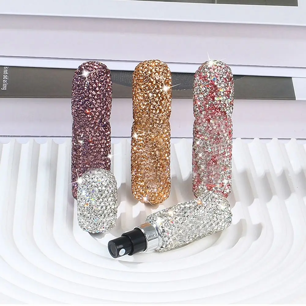 5ml Perfume Spray Bottle Portable Rhinestone Inlaid Refillable Bottles Leakproof Mini Storage Container Travel Accessories