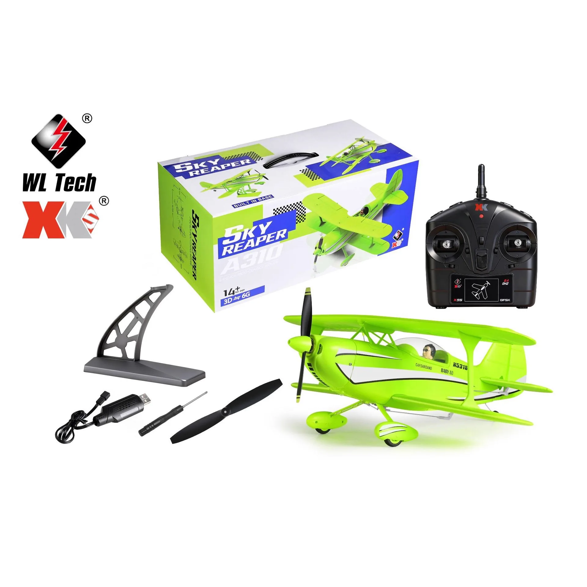 

WL Tech XK A310 RC Самолет Второй мировой войны Бук D17S Биплан 3D/6G Высокая имитация Бесщеточный настоящий самолет для детей и взрослых Хобби