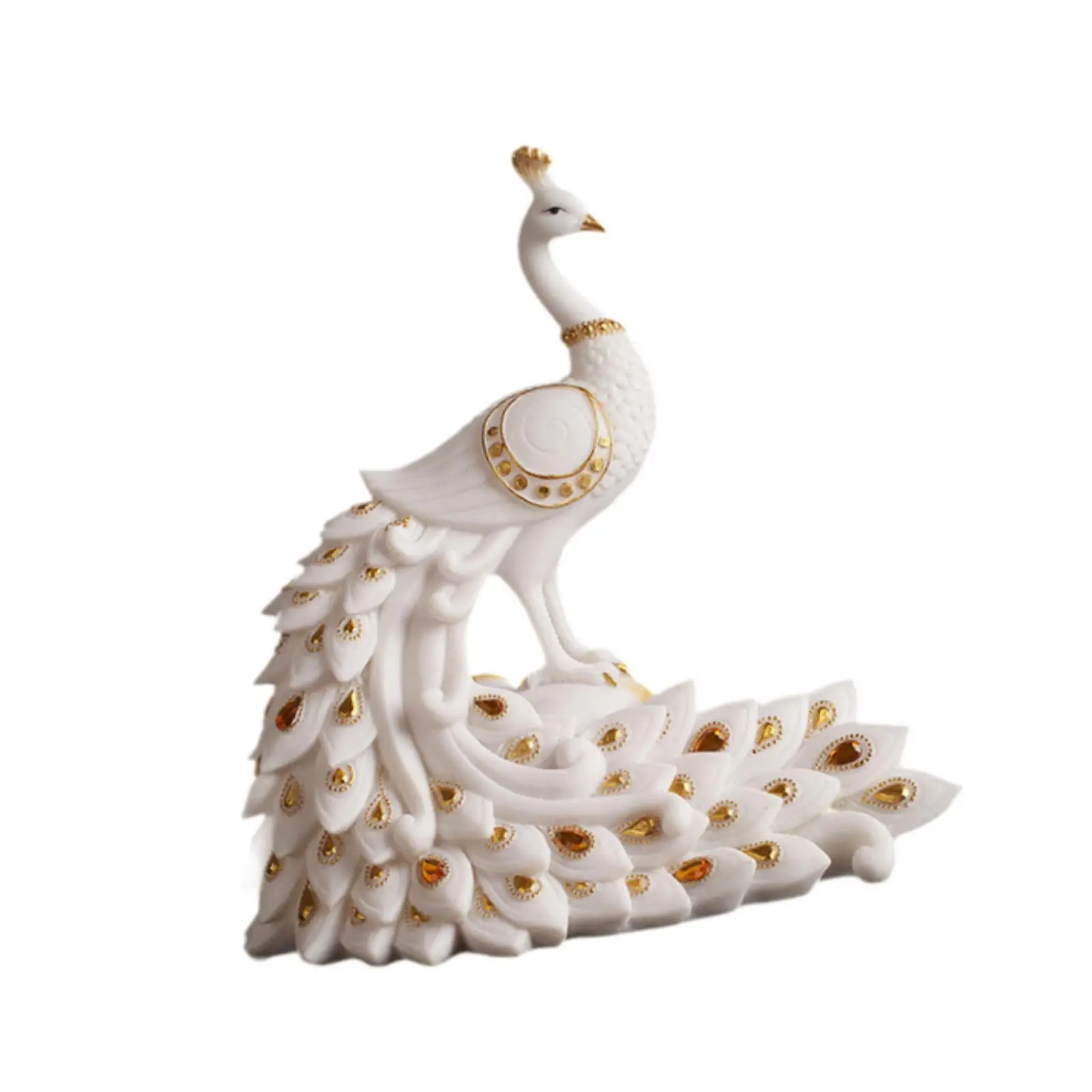Elegant Peacock Statue Home Decoration Housewarming Gift Table Ornament for Bookshelf Living Room Entrance Balcony Cabinet