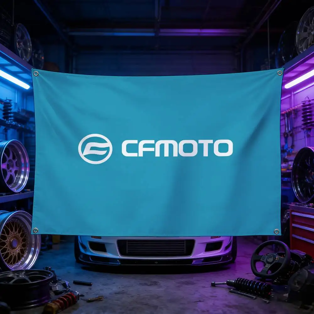 Motorcycle And Car Logo For CF MOTO Flag 120g Brushed Polyester Sublimation Printing Durable Hanging Flag For Home Decor Event