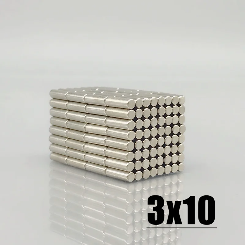 50~2000Pcs N35 3mm x 10mm magnets Round Neodymium Magnet 3x10mm Permanent NdFeB Strong Powerful Magnets 3*10 mm Imanes