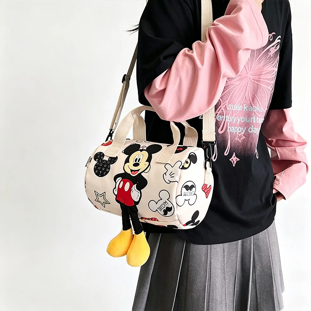 Damen-Handtasche aus Canvas mit großem Fassungsvermögen, modische Umhängetasche mit Cartoon-Design, Einkaufstasche – Detail 15
