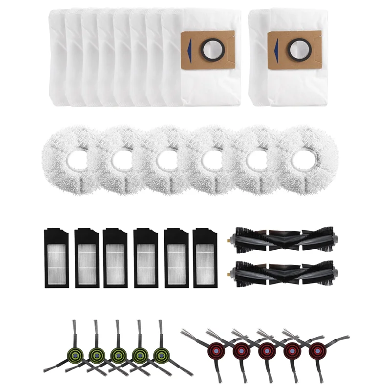 

ABKL-For Ecovacs Deebot X1 Omni Turbo Vacuum Cleaner Accessories Main Brush HEPA Filter Mop Cleaning Cloth Dust Bag Parts