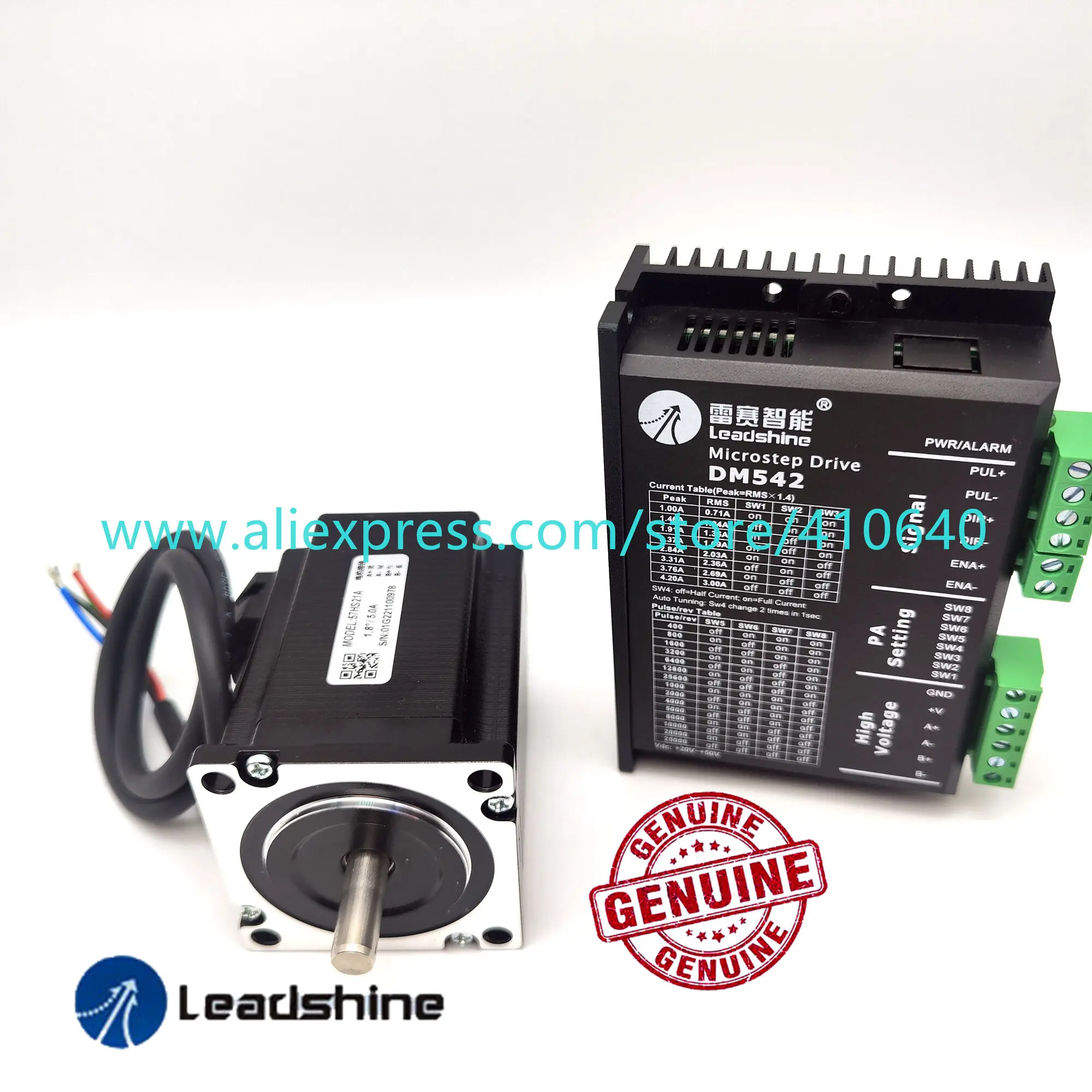 Leadshine-محرك متدرج 57HS21A ، عمود 8 مللي متر ، 5A ، 2.1 نيوتن متر ، محرك متدرج رقمي DSP ، تسليم DM542