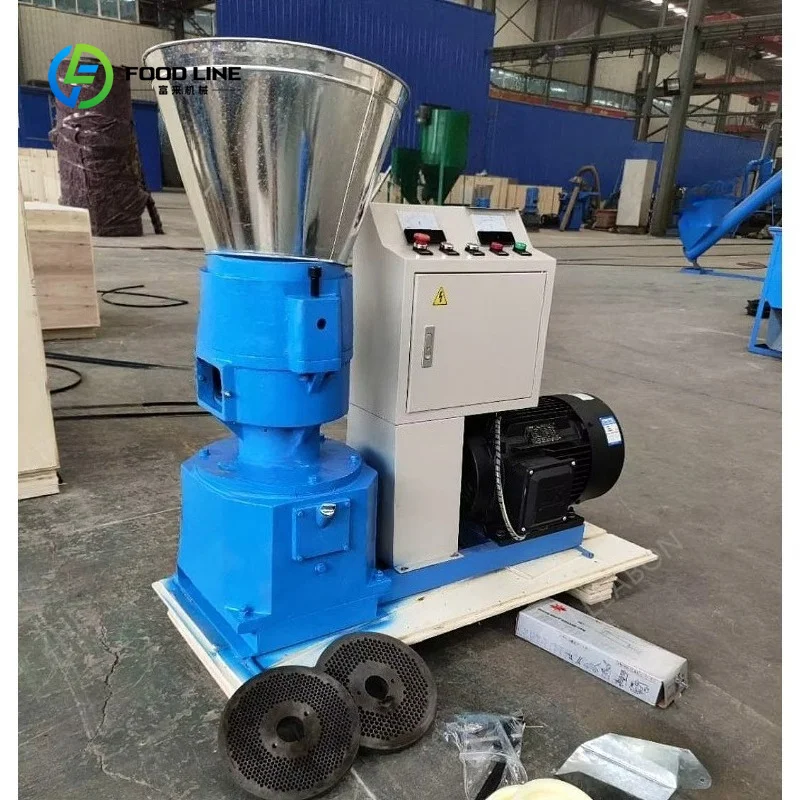 Customized Home Use Small Poultry Forage Pellet Maker Livestock Fodder Pellet Mill Flat Die Pig Cattle Fish Feed Pelletizer