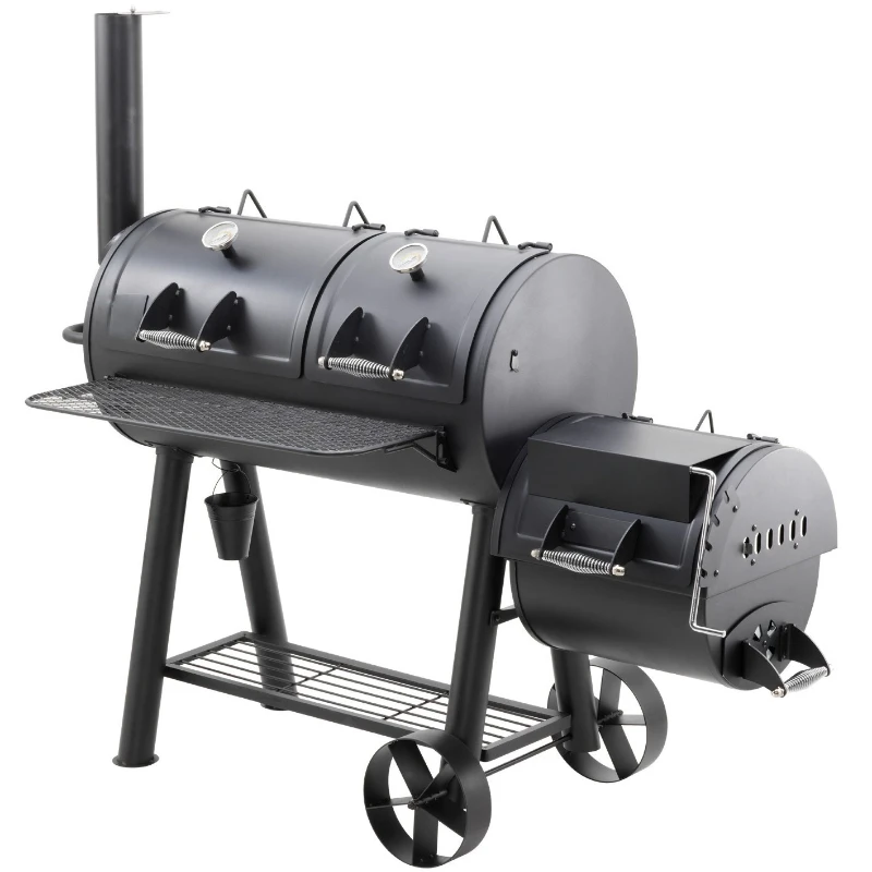 

Commercial outdoor smoking stove, hotel barbecue grill, charcoal fruit wood smoking SMOKE large BBQ charcoal grill
