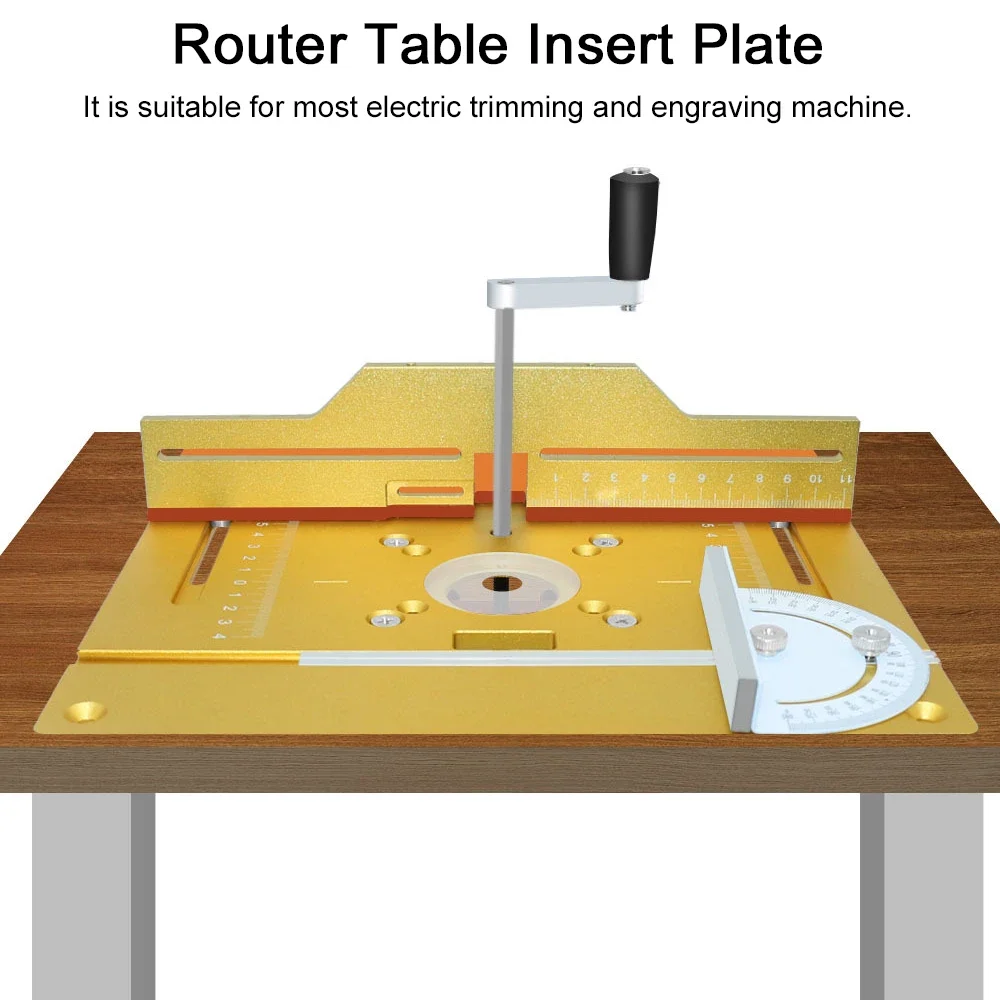 Router Table Insert Plate Aluminum Alloy Wood Milling Flip Board Trimming Machine Engraving Auxiliary Tool Woodworking Benches