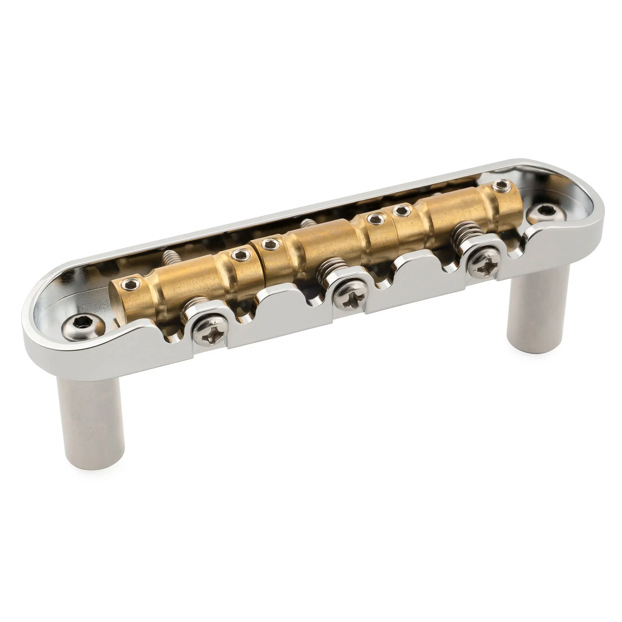 Musiclily Ultra 52.5mm Offset Bridge with Full Solid Brass Plate Compensated 3-Saddle for Jazzmaster Electric Guitar