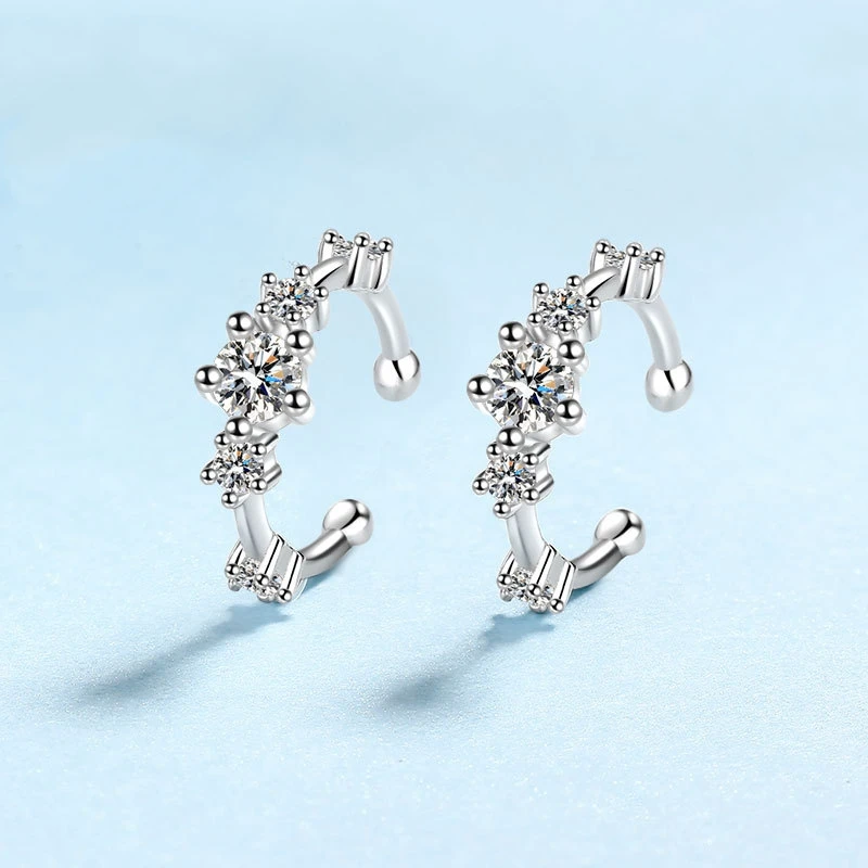 الزفاف غرامة مجوهرات PT950 البلاتين أقراط مشبكية النساء المشاركة 0.64CT مويسانيتي الماس صديقة هدية عيد ميلاد ابنة