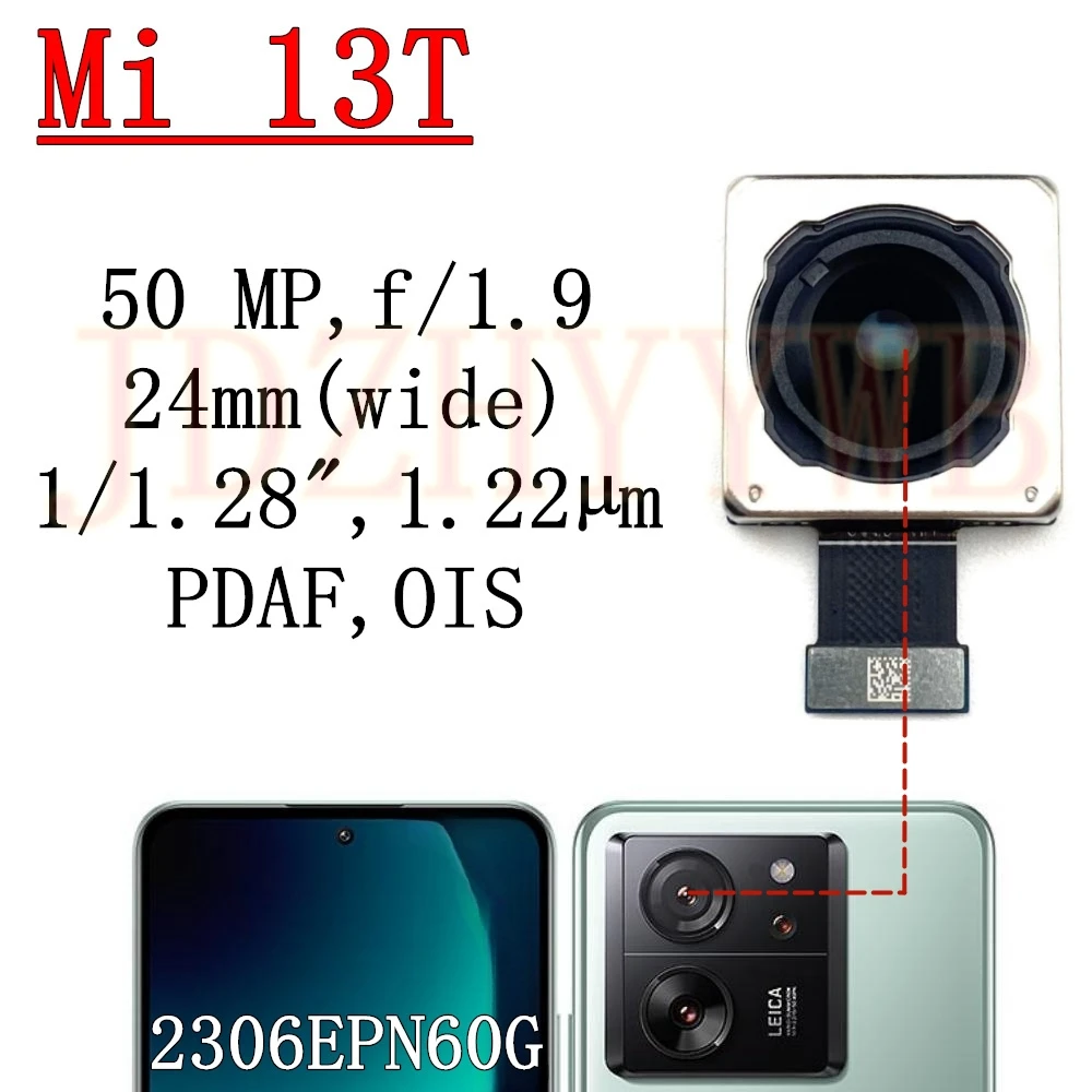Front Selfie Rear Camera For Xiaomi Mi 13T Mi13T Telephoto Wide Back Facing Main Camera Flex Cable Mobile Phone Parts