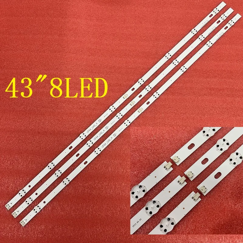 3pcs 8LED LED backlight strip for  UF64_UHD_A HC430DGN-SLNX1 43UF6409 43UF6400 43UF640V 43UF6407 43UH610V 43UH619V 43UH603V